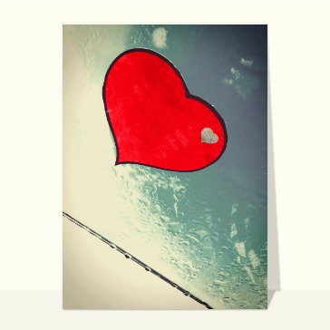 Coeur sur une vitre mouillée Cartes St Valentin street art