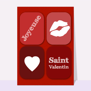 carte saint valentin : Un coeur et un bisou