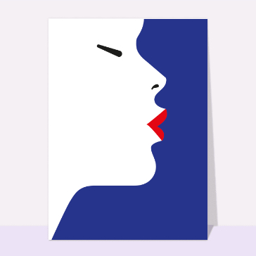 carte saint valentin : Le baiser d'une femme