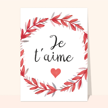 Je t'aime et brin rouges