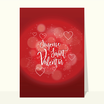carte saint valentin : Joyeuse Saint Valentin sur fond rouge
