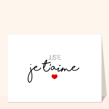 Carte postale Juste je t`aime
