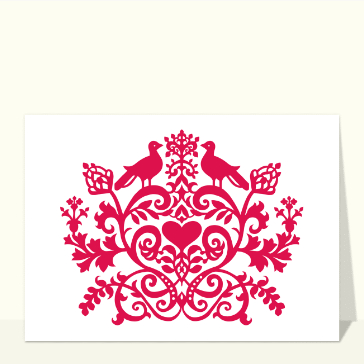 Carte Deux oiseaux amoureux
