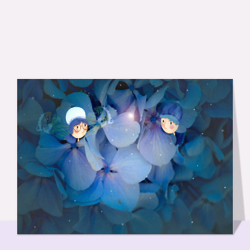 Les amoureux dans un hortensia