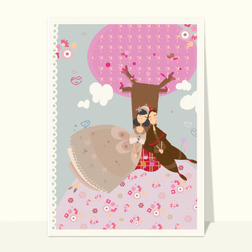 Amoureux au pied d`un arbre