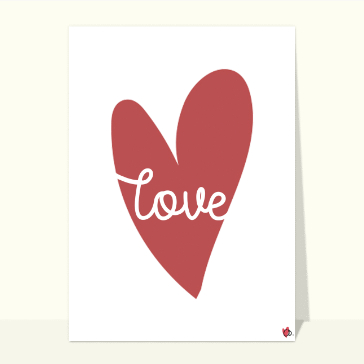 carte saint valentin : Love dans un coeur