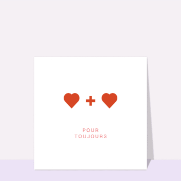 carte saint valentin : Deux coeurs un amour pour toujours