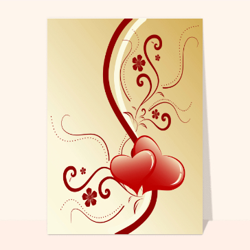 carte saint valentin : Coeurs amoureux