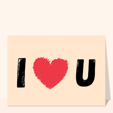 carte saint valentin : I love you