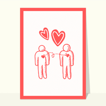 carte saint valentin : Deux coeurs unis