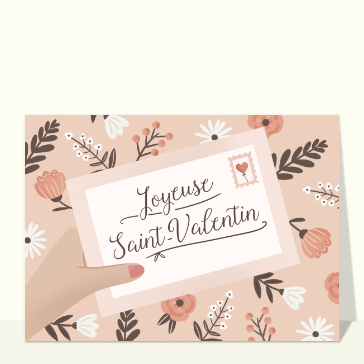 Carte Joyeuse Saint Valentin sur une carte
