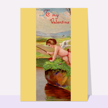 Carte ancienne Saint Valentin : To my valentine