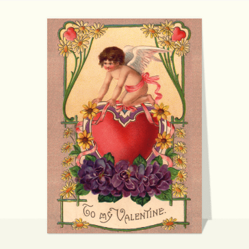 Carte ancienne Saint Valentin : Angelot To my Valentine