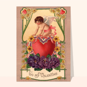 Carte ancienne Saint Valentin : Angelot To my Valentine