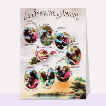La semaine d'amour avec des roses