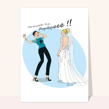 Une magnifiqueee mariée cartes félicitations mariage