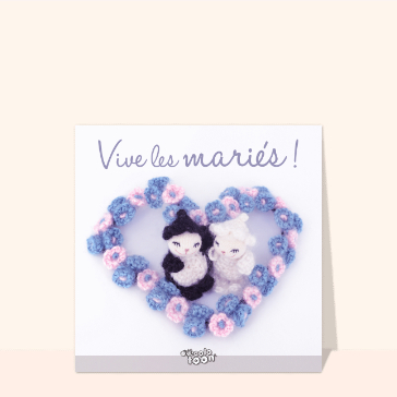 Carte Vive les mariés mignon