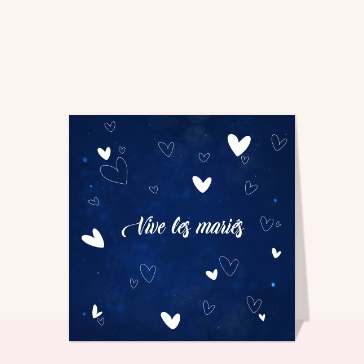 Vive les mariés entouré de coeurs