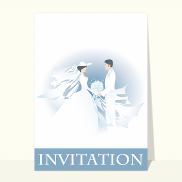 invitation de mariage : Invitation de mariage bleu