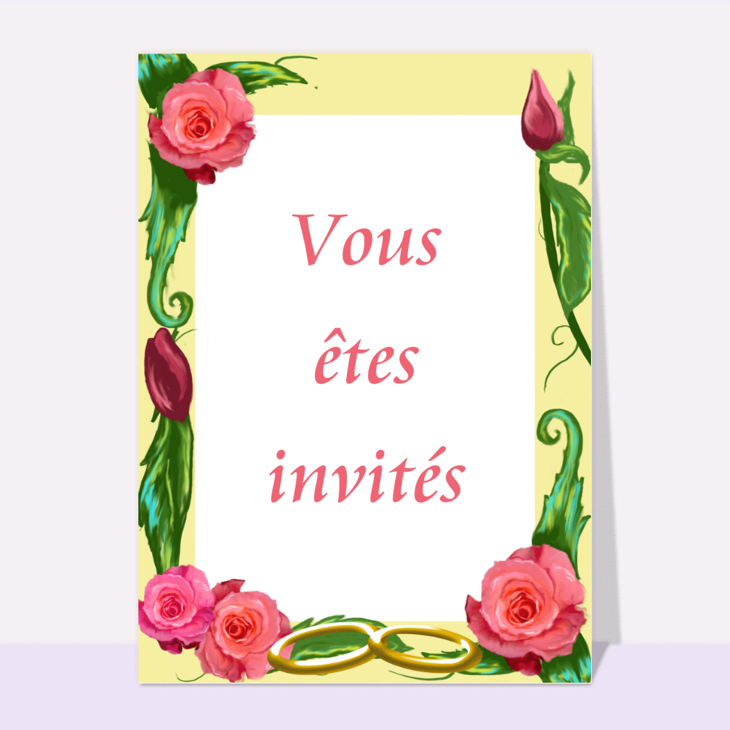 Carte Invitation élégante Pour Un Mariage Doux Invitation De Mariage
