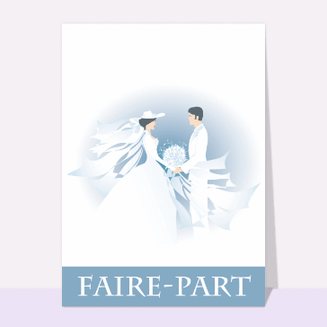 Faire-part de mariage bleu