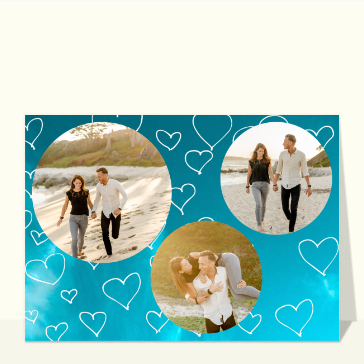 Faire-part de mariage et coeurs dans le ciel