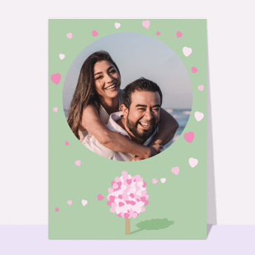 Faire-part de mariage arbre de coeurs