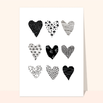 Des coeurs de motifs différents