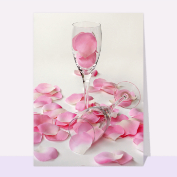 Coupe et petales pour remerciement mariage
