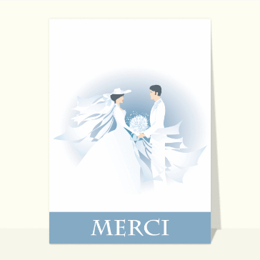 Remerciement mariage bleu