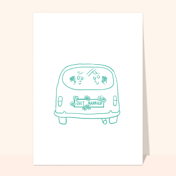 Combi Just Married Cartes remerciement mariage