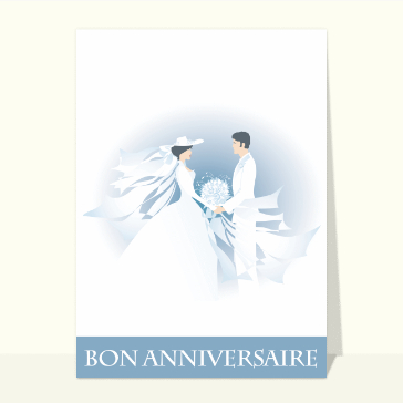 carte d'anniversaire de mariage : Anniversaire de mariage bleu