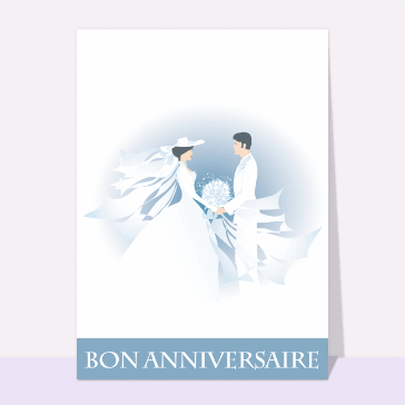 Anniversaire de mariage bleu cartes d'anniversaire de mariage
