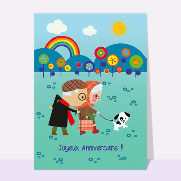 Anniversaire de mariage sous un arc-en-ciel cartes d'anniversaire de mariage