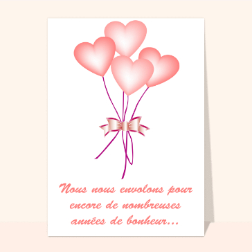Envol vers le bonheur cartes d'anniversaire de mariage