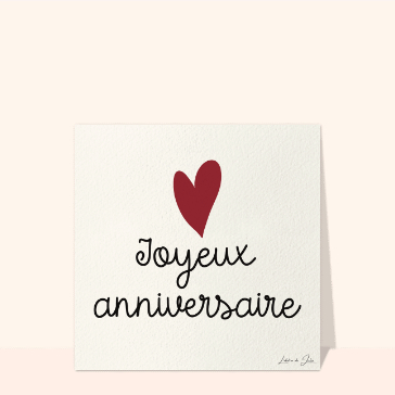 Joyeux anniversaire avec un coeur cartes d'anniversaire de mariage