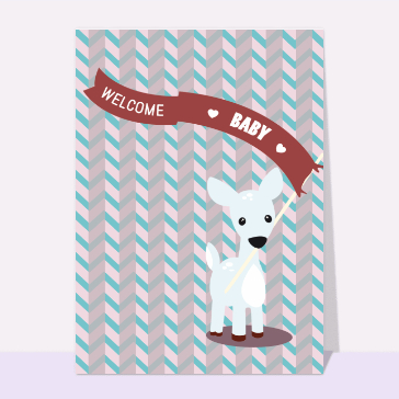 Carte de félicitations pour une naissance : Welcome baby