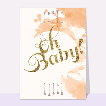 Carte de félicitations pour une naissance : Oh baby!