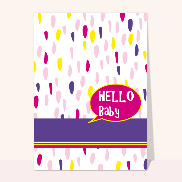 Carte de félicitations pour une naissance : Hello baby