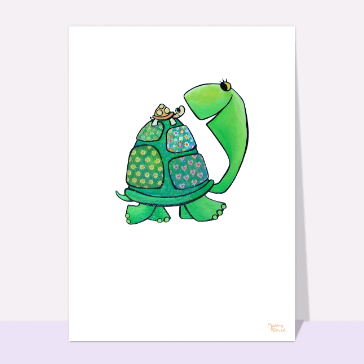 Carte de félicitations pour une naissance : Bébé tortue