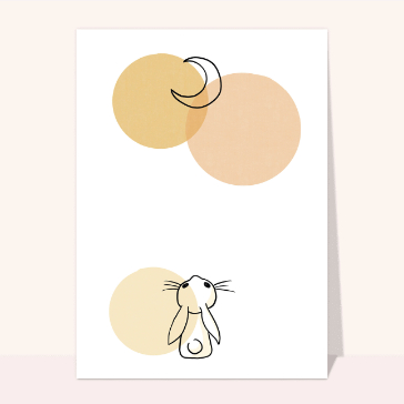 Petit lapin qui regarde une lune jaune