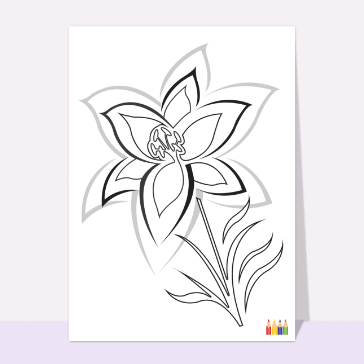 carte coloriage : Coloriage fleur