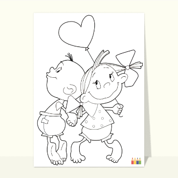 Coloriage petits amoureux
