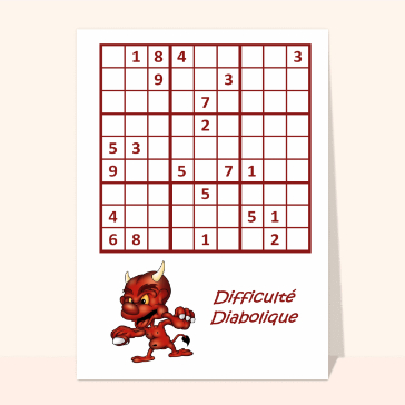Sudoku diabolique cartes sudokus