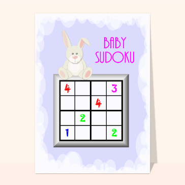 Baby sudoku lapin cartes sudokus