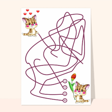 Labyrinthe petits chats amoureux