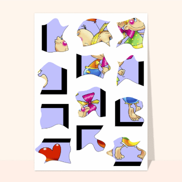 carte puzzle : Puzzle petit couple