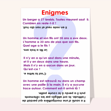 Reflexion sur 4 enigmes