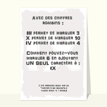 Enigme aux chiffres romains
