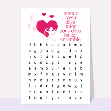 Jeux ludiques : Mots caches amoureux
